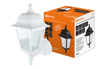 SQ0330-0734 Светильник садово-парковый НБУ 04-60-001 четырехгранник, настенный, пластик, белый TDM