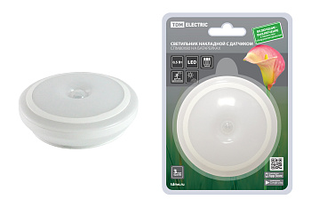 SQ0329-3614 Светильник накладной светодиодный 80х80 0,5 Вт, 3хААА, дат. движ. и освещ., TDM