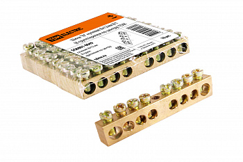 SQ0801-0049 Шина "N" нулевая 8х12мм  8/1 (8 групп/крепеж по центру) TDM