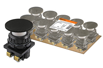 SQ0753-0021 Выключатель кнопочный КЕ 021-У2-исп.3 гриб без фиксации черный 2р 10A 660B IP40 TDM