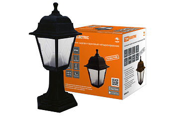 Светильник садово-парковый НТУ 04-60-001 четырехгр., стойка, пластик, расс.пластик, черный TDM