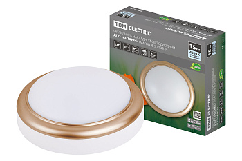 SQ0354-0018 Светильник накладной LED ДПО "Антарес" 15Вт 4000К круг 180*66 мм мат.золото IP54 TDM