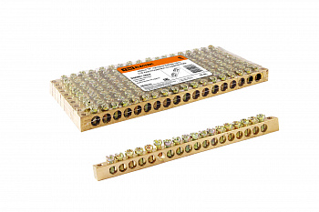 SQ0801-0062 Шина "N" нулевая 6х9мм 18/2 (18 групп/крепеж по краям) TDM