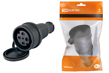 SQ0612-0007 Разъем с заглушкой каучук 3Р+РЕ 32А 380В IP44 TDM