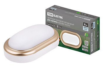 SQ0354-0016 Светильник накладной LED ДПО "Антарес" 8Вт 4000К овал 168*100*58 мм мат.золото IP54 TDM