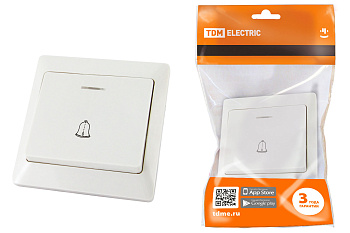 SQ1823-0008 Кнопка для звонка с подсветкой белая "Ильмень" TDM