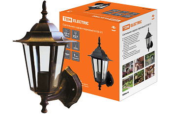 SQ0330-0016 Светильник 6100-11 садово-парковый шестигранник, 100Вт, вверх, бронза TDM