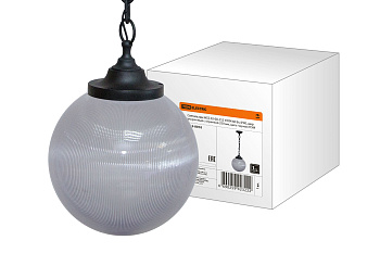 SQ0313-0010 Светильник НСБ 02-60-252 УХЛ4 60 Вт, IP40, шар прозрачный с огранкой 250 мм, цепь черная TDM