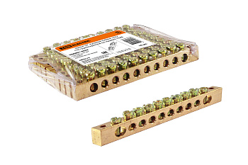 SQ0801-0059 Шина "N" нулевая 6х9мм 10/2 (10 групп/крепеж по краям) TDM