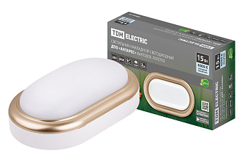 SQ0354-0020 Светильник накладной LED ДПО "Антарес" 15Вт 4000К овал 221*131*68 мм мат.золото IP54 TDM