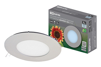 SQ0329-0105 Светильник ультратонкий встраиваемый светодиодный "Даунлайт" СВО (хром) 3 Вт 4000К TDM